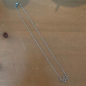 Caffeine molecule necklace
